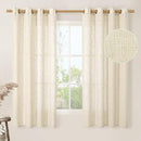 LAMIT Beige Linen Curtains 63 inch Length 2 Panels for Living Room, Bronze Grommet Soft Semi Sheer Light Filtering Window Treatments Neutral Drapes for Bedroom, 52 x 63 Inch, Beige by CozyNest Decor