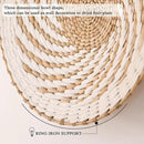 7 Pack Boho Wall Basket Decor - Seagrass Rattan Wicker Wall Decor Round Handmade Hanging Rustic Flat Elegant Wall Art for Farmhouse Living Rooms Bedrooms Display Table Settings Kitchen Home by CozyNest Decor