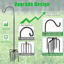 FEED GARDEN Shepards Hooks for Outdoor Bird Feeder Pole 92 Inch Adjustable Tall Heavy Duty Shepherds Hooks for Hanging Plant Baskets, Solar Lights, Wedding Decor, Lanterns, Black (2 Pack) by GreenHaven Gardens