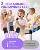 IROO Mini Karaoke Machine for Kids, 2025 TOP Toys Birthday Gifts Ideas for Girls Ages 4, 5, 6, 7, 8, 9, 10, 12+ Years Old, Portable MP3 Player with 3 Wireless Mics for Party by TinyTreasures Baby Boutique