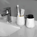 2Pcs Toothbrush Holder for Bathroom - Marble White Ceramic Tooth Brushing Holders Set, Toothbrush Cup & Toothpaste Organizer for Bathroom Countertop, Makeup Brush Holder, Pen Holder for Home Storage by CozyNest Decor
