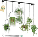 Plant Hanger Indoor with 6 Hanging Chains Hanging Planters for Indoor Plants Hanging Plant Holder Window Plant Rod Black Metal Shelves(70.8 Inch Pot not Included by CozyNest Decor