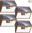 Peasur Brown Solar Lights Outdoor Waterproof, 6Pack 140LED Solar Powered Motion Sensor Lights, 3 Modes Solar Security Wall Lights for Fence Garden Yard Outside Cool White by GreenHaven Gardens