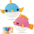 Crochet Kit for Beginners, Learn to Crochet, Include Easy Knitting Soft Yarn, Step-by-Step Video Tutorial, Hook, Holiday Birthday Gift for Adults and Kids(2 Pack Blowfish) by TinyTreasures Baby Boutique