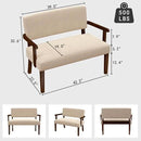Accent Chair 2 Seat, Arm Chairs with Soft Seat and Armrests for Living Room, Love seat for Dining, Reading, and Waiting Rooms (Beige) by CozyNest Decor