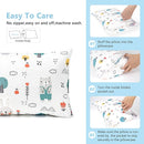 TILLYOU Toddler Pillowcase 2 Pack with Envelope Closure,Silky Soft Microfiber 13" x 18" Kids Travel Pillow Cases,Bib Bear & Colorful Love by TinyTreasures Baby Boutique