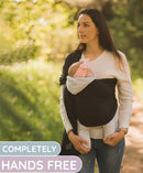 Lightweight Baby Sling 100% Cotton Newborn, Toddler, Infant Adjustable Ring Sling Breathable Travel Carrier Black by TinyTreasures Baby Boutique