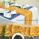 Sioloc Yellow Cheesecloth Table Runner Fall Autumn Decor for Home 10ft Table Cloth for Wedding Birthday Party Halloween Thanksgiving Decorations by CozyNest Decor