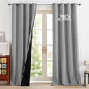 NICETOWN Sliding Door Curtains 96 inches Long for Living Room - Grommet Privacy 100% Blackout Drapery Thermal Insulated Curtains for Bedroom, 1 Pair, 52W x 96L, Silver Grey by TinyTreasures Baby Boutique