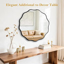 Fabuady Black Round Wavy Edge Mirror - 24'' Circle Wall Mirror with Metal Frame, Decorative Hanging/Leaning Mirror for Bathroom, Bedroom, Living Room, Hallway, Entryway, Office, Home Decor by CozyNest Decor