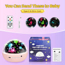 Unicorn Night Light for Girls, Unicorn Room Decor for Girls Bedroom, Star Projector, Remote+Dimmable Little Mermaid Toys, 360° Silent Rotation, Princess Night Light by TinyTreasures Baby Boutique