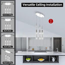 OKELI Dimmable LED 3-Light Pendant Light for Kitchen Island, 18W 1350LM Modern Bubble Crystal Island Light Fixture,6000K, Electro-Chrome, Easy Installation, Round by CozyNest Decor