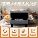 Ottoman Rectangular Storage Ottoman Bench, Faux Leather Footrest, Coffee Table, Stool Footstool with Hinged Lid for Living Room, Bedroom, Entryway, Gray, 28.5"x19"x17.5" by CozyNest Decor