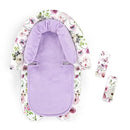 GFU Baby Car Seat Head Support for Newborn, 2 in 1 Infant Car Seat Head Body Support with Strap Pads, Soft Stroller Cushion Pillow Insert for Girls and Boys, Fits for Stroller, Swing, Purple Floral by TinyTreasures Baby Boutique