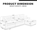 120.3" Modern L-Shaped Sectional Sofa with 360°Swivel Drop-Down Table, Storage Armrest, USB Ports & Movable Storage Ottoman – Plush Linen Cloud Couch for Lounge (Black) by CozyNest Decor