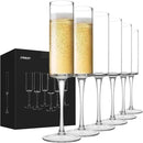 JYB&XY Champagne Flutes Set of 6 Hand Blown Elegant Champagne Glasses With Long Stem Elegant Sparkling Wine Stemware 6.5oz- for Women, Men, Wedding, Anniversary, Christmas, Birthday,Parties by CozyNest Decor