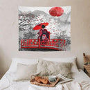 Japanese Red Geisha Tapestry Asian Cherry Blossom Red Sun Traditional Kimono Folk Tapestries Home Decor for Living Room Bedroom Apartment Farmhouse Dorm 60"x50" by CozyNest Decor