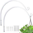 Kingsyard 2-Pack Wall Plant Hanger Outdoor - Heavy Duty Metal Hanging Bracket Hooks for Hanging Plant, Bird Feeders, Lanterns, Wind Chimes Outdoor & Indoor, 14-Inch/White by GreenHaven Gardens