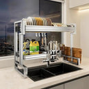 Kitchen Sink Rack Sink Above The Dish Drain Dish Washing Rack Stainless Steel Multifunctional Dish Storage Rack,Over The Sink Drying Rack for Dishes(1,65cm/25.6in) by CozyNest Decor