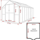 8x14 FT Green House for Outdoor, Polycarbonate Aluminum Walk-in Greenhouse Kit with Lockable Door and Adjustable Roof Vents, Backyard Garden in Winter, Gray by GreenHaven Gardens