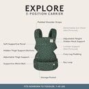 Baby Tula Explore Carriers - Breathable Baby Carrier Newborn to Toddler - Adjustable Toddler Carrier - Multiple Ergonomic Positions Front and Back - Ergonomic Fit for 7-45 lb - Cotton, Seedling by TinyTreasures Baby Boutique