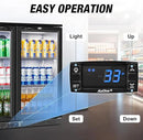 Beverage Refrigerator Under Counter, Back Bar Cooler with 2 Glass Door, Commercial Display Fridge 35.42 Inch Wide 7.4 Cu.Ft, Drink Fridge for Beer Soda Wine, Beverage Cooler for Kitchen Shop Bar by CozyNest Decor