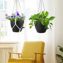 10 inch Self Watering Hanging Planters, 2 Pack Hanging Baskets for Indoor Outdoor Plants, Hanging Flower Pots with Drainage Holes & 2 Kinds of Plant Hangers for Garden Home Decor, Black by CozyNest Decor