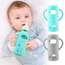 2 Pack Silicone Sleeves for Dr. Brown's Glass Baby Bottles, Anti Breakage Durable Baby Bottle Holder with Easy Grip Handles, Narrow Sleeve with a Cutout, Dishwasher/Freezer/Microwave Safe, 8 oz by TinyTreasures Baby Boutique