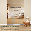 Cumbor 29.7-48" Baby Gate for Stairs, Mom's Choice Awards Winner-Dog Gates for Doorways, Auto Close Safety Pet Gate for Dogs Indoor, Easy Install Pressure Mounted Child Gate with Walk Thru Door, Gray by TinyTreasures Baby Boutique