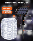 3 Pack Solar Fairy Lights for Outside Waterproof, 49FT/15M 150LED Solar String Light Outdoor 8 Modes Solar Twinkle Lights for Garden Yard Christmas Tree Wedding Party Decor, Cool White by GreenHaven Gardens