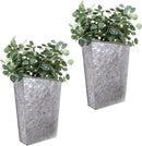 LESEN Galvanized Metal Wall Planter,Farmhouse Wall Decor Hanging Wall Vase Pocket Planters Flowers Holder Country Rustic Home Wall Decor,Set of 2 by GreenHaven Gardens