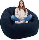 Big Joe Cloudberry Foam-Filled Structured Bean Bag Chair, Deep Blue Teddy Boucle by CozyNest Decor