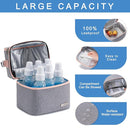 Breastmilk Cooler Bag with Ice Pack Fits 6 Baby Bottles up to 9 Ounce, Breast Milk Pump Cooler Bag with Shoulder Strap for Nursing Mom Daycare, Work, Travel- Grey by TinyTreasures Baby Boutique