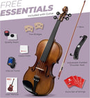 Vangoa Violin 4/4 Full Set Size, Fiddle Solid Spruce Wood Tiger Pattern for Professional Advanced Intermediate Beginners Adults Student Starter Acoustic Violins Kit Outfit Ebony Fittings, Hard Case by TinyTreasures Baby Boutique