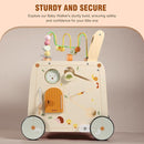 Wooden Activity Cube Push Walker, Wooden Baby Walker, Montessori Push Toys for Babies Learning to Walk & Sit-to-Stand by TinyTreasures Baby Boutique
