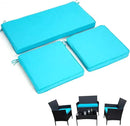 3-Pack Outdoor Patio Furniture Replacement Cushions Set–High-Elastic Sponge Cushions Fit 4-Piece Wicker Rattan Sofa, Loveseat & Chairs, 36x18x2 & 18x18x2, Waterproof, Fade-Resistant (Lake blue) by GreenHaven Gardens