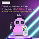Combined Bluetooth Speaker & LED Nightlight With 9 Color Emissions, Child Friendly Silicone & BPA Free Monkey, USB Recharging, Receives Audio From Computer, Phone Or Tablet, Remote Control (Panda) by TinyTreasures Baby Boutique