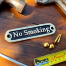 No Smoking Brass Door Sign. Traditional Style Home Décor Wall Plaque Handmade By The Metal Foundry UK. by CozyNest Decor