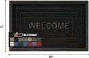 GORILLA GRIP 100% Waterproof All-Season WeatherMax Doormat 35x23, US Designed Natural Rubber, Stain and Fade Resistant, Low Profile Indoor Outdoor Door Mats, Easy Clean Patio Mat, Black Welcome by CozyNest Decor