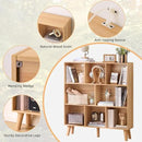 LEYAOYAO Wooden 8 Cube Book Shelf, Natural 3 Tier Bookshelf with Legs, Modern Open Storage Organizer,Boho Bookcase,Display Cabinet Shelf Free Standing Bookshelves for Bedroom,Living Room,Office by CozyNest Decor