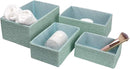 LA JOLIE MUSE Storage Baskets Set 4 - Stackable Woven Basket Paper Rope Bin, Storage Boxes for Makeup Closet Bathroom Bedroom (Light Green) by TinyTreasures Baby Boutique
