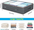 90L Under Bed Storage Containers, 6 Pack Underbed Closet Storage Organizer System, Moving Bags with Clear Window and Reinforced Handles for Bedding Pillows Blanket Clothes Wardrobe Bedroom by CozyNest Decor