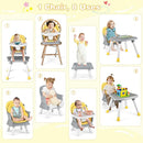 HONEY JOY 8 in 1 Baby High Chair, Convertible Highchair for Babies and Toddlers/Table and Chair Set/Building Block Table/Booster Seat/Stool/Toddler Chair with Safety Harness(Yellow) by TinyTreasures Baby Boutique