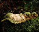 Top Collection Miniature Fairy Garden and Terrarium Statue, Sleeping Fairy Baby with Frogs by GreenHaven Gardens