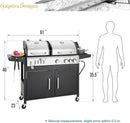 Captiva Designs Propane Gas Grill and Charcoal Grill Combo with Side Burner & Porcelain-Enameled Cast Iron Grate, Dual Fuel BBQ Grill for Outdoor Events & Backyard Barbecue, 690 SQIN Cooking Area by GreenHaven Gardens