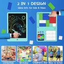 Slider Puzzle Games & LCD Writing Tablet 2 IN 1 Travel Games,530 Challenges Brain Teaser Toys for Kids,Drawing Pad Gifts for Boys Girls(Blue) by TinyTreasures Baby Boutique