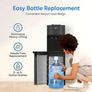 Brio Self Cleaning Bottom Loading Water Cooler Water Dispenser – Black Stainless Steel - 3 Temperature Settings - Hot, Room & Cold Water by CozyNest Decor