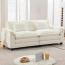 URRED Modular Sectional Sofa Comfy Cloud Couch, Modern Chenille Sofa Sleeper Deep Seat Couches with Ottoman/Pillows for Living Room (White, 82.6'') by CozyNest Decor