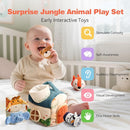 Youuys Baby Toys 6 -12 Months - Jungle Soft Stuffed Animal Set with Rattle, Crinkle Paper, Squeaker, Mirror - Toddlers Sensory Montessori Toy for 6 Month Old Babies, 1-3 Year Old Boy Girl Gifts by TinyTreasures Baby Boutique