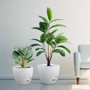 12/10/9 inch Large Self Watering Pots, Plant Pots with Mesh Drainage Holes for Indoor Outdoor Garden Plants, Flower Pots with Deep Reservoir, Set of 3 Plastic Planters, Specked White by CozyNest Decor
